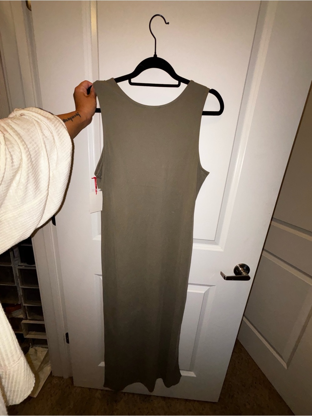 NWT Open Edit Reversible Maxi Dress in Olive Dusk